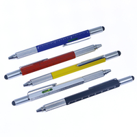 Eacajess – Stylo multifonction 6-en-1 : règle, niveau, écran tactile, encre UV et stylo bille en métal léger, encre multicolore, tournevis
