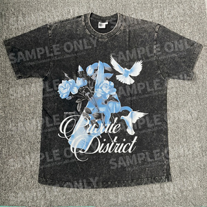 T-shirt surdimensionné vintage OEM personnalisé, coupe carrée, épaules tombantes, imprimé numérique, 100 % coton délavé à l'acide, 230 GSM - Product Image 1
