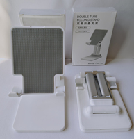 Support de bureau pliable et réglable en plastique premium à double tube pour téléphone portable et tablette