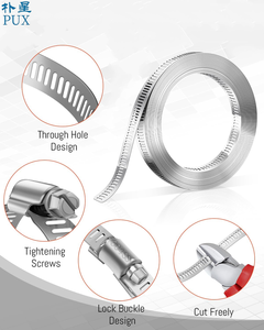 Vật liệu tốt có thể điều chỉnh 201/304 thép không gỉ 50 mét chiều dài Worm Gear Hose kẹp chấp nhận được tùy chỉnh - Product Image 1