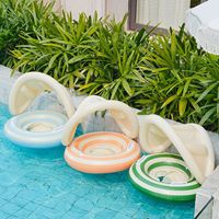 Bouée gonflable pour bébé avec auvent pare-soleil amovible, siège de natation sécurisé pour tout-petits pour le plaisir aquatique estival