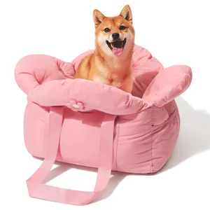 Porte-siège de voiture de voyage pour animaux de compagnie avec laisse de sécurité à clipser et <span class=keywords><strong>coussin</strong></span> Portable chien chat lit chiens chiot siège rehausseur sac de transport pour animaux de compagnie - Product Image 1
