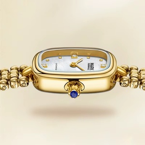 Mark Fairwhale 3060 Stainless Steel Golden Color Fashion Bead Link Strap Quartz <b>Watch</b> for Women Luxury Gift - Product Image 3