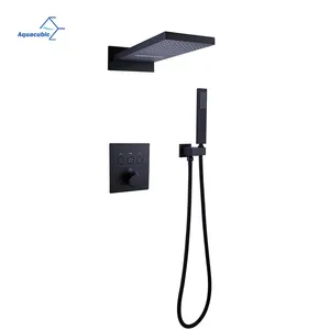 Wall Mounted 3 Functions Bath Shower Faucet Set Rainfall Waterfall Shower System For Bathroom