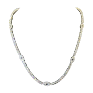 Luxury Marquise Shape Tennis Necklace 925 Sterling <b>Silver</b> VVS Moissanite Diamond <b>Choker</b> Necklace Custom Fine Jewelry for Women a - Product Image 1