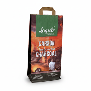 Carbón Vegetal Negro LEGUA Quebracho de Alta Calidad, 5% de Ceniza, Bolsa de 3KG para Barbacoa, Formato Doméstico, Varios Tamaños y Calidades Disponibles - Product Image 2