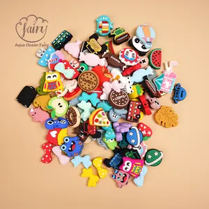 Custom manufacturer Printing Silicone characters Beads Diy Assorted Animal Silicone Focal Bead bulk for pen making