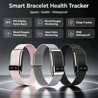 Bracelet Connecté de Gros pour le Sport et la Santé, Moniteur d'Activité avec Écran IPS, Bracelet en Nylon, Suivi de l'Oxygène Sanguin, de la Fréquence Cardiaque et du Sommeil, Étanche à l'Eau