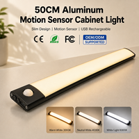 Lumière LED sans fil moderne de 50 cm avec détecteur de mouvement pour sous-meuble, rechargeable, à intensité variable, CRI 90 élevé, en aluminium, OEM ODM, vente en gros
