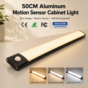Lumière LED sans fil moderne de 50 cm avec détecteur de mouvement pour sous-meuble, rechargeable, à intensité variable, CRI 90 élevé, en aluminium, OEM ODM, vente en gros - Product Image 1