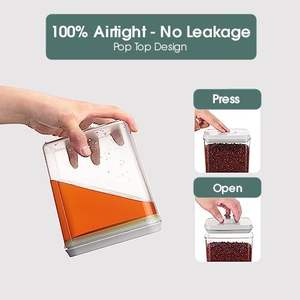 Large Stackable Airtight <b>Acrylic</b> Food Grain Fresh <b>Storage</b> Containers Set with Lids - Product Image 5