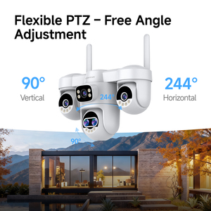 Caméra de Surveillance Domestique AG623ZF Zoom 360° AOV en Gros °   Caméra de sécurité sans fil 4G panoramique à 5 objectifs 15MP avec suivi humain par IA - Product Image 4