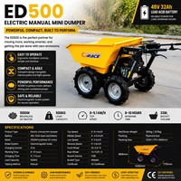 Nouveau mini-dumper en promotion, direction à gauche, certifié CE, transmission hydraulique Euro5, capacité 250kg-600kg, chariot économe en carburant