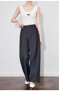 <span class=keywords><strong>Pantaloni</strong></span> lunghi in cotone a vita alta 2025 alla moda <span class=keywords><strong>pantaloni</strong></span> cachi Chic Casual Casual da <span class=keywords><strong>donna</strong></span> <span class=keywords><strong>pantaloni</strong></span> a gamba dritta - Product Image 6