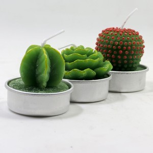 Mini Succulent Cactus <strong>Green</strong> <strong>Candle</strong> for Home Decorations - Product Image 3
