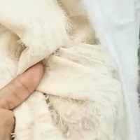 Mousseline de soie, 1 pièce, design de plumes, fleurs, découpe sur tissu