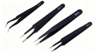 Lot de 6 pinces antistatiques ESD 4-en-1 en acier inoxydable de précision pour l'assemblage industriel de circuits imprimés