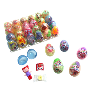 Loco del juguete de huevo sorpresa poco chica de dibujos animados con etiqueta silbando de cápsula de plástico de juguete - Product Image 1