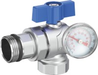 Robinet à soufflet en acier inoxydable SUS304/1.4301 de 1 pouce avec manomètre et thermomètre pour salle de bain d'hôtel