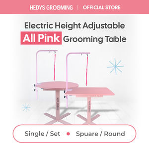 Mesa de Peluquería para Mascotas HEDYS GROOMING, Ajustable en Altura, Color Rosa, con Soporte para Correa, para Perros, Construcción de Madera Contrachapada y Acero, Uso Profesional, 30.1 kg - Product Image 3
