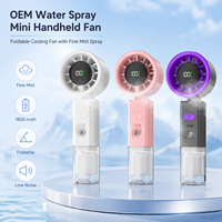 Ventilateur Brumisateur Portable Personnalisé avec Logo, Rechargeable USB, Ventilateur Pulvérisateur à Main pour Voyages d'Été, Vente en Gros, Ventilateur Pulvérisateur pour Plage et Camping