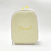 Sac isotherme jaune en seersucker pour pique-nique, entrepôt GA, 25 pièces, sac à déjeuner familial portable pour activités quotidiennes en extérieur