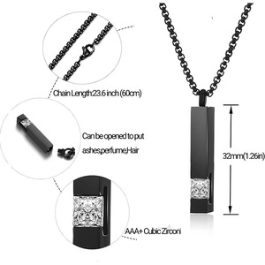 Kalung Guci Perhiasan Kremasi Abu Baja Tahan Karat untuk Wanita Pria - Product Image 4