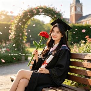 ช่อดอกกุหลาบถักโครเชต์แฮนด์เมดยอดนิยมข้ามพรมแดน สำหรับวันวาเลนไทน์และฤดูกาลรับปริญญา - Product Image 2