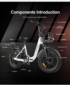 Vélo électrique pliable à disque avec moteur arrière C05 Pro, batterie au lithium 36V 13AH, cadre en alliage d'aluminium, expédition rapide depuis l'entrepôt UE - Product Image 6