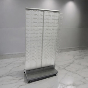 Support de présentation en acrylique transparent sur pied, grand et moderne, pour lunettes optiques, idéal pour magasin et mobilier de sol - Product Image 3