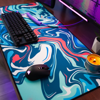 Tapis de souris de jeu liquide, taille personnalisée, design de dessin animé avec repose-poignet, tapis de souris en caoutchouc imprimé par transfert thermique, vente en gros