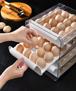أدراج حاوية بيض متعددة المستويات قابلة للتكديس من نوع البيض وثلاجة حامل تخزين البيض عرض رائع - Product Image 5