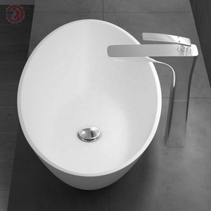 Best-seller Lavabo ovale à surface solide | Lavabo de salle de bain écologique 15mm-Lavabo à <span class=keywords><strong>main</strong></span> compact <span class=keywords><strong>pour</strong></span> petits espaces - Product Image 1