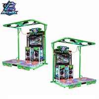 Dance Machine 47 pouces, jeu de rythme à monnayeur pour deux joueurs, plateforme de danse métallique, structure de scène lumineuse, équipement d'arcade et de divertissement
