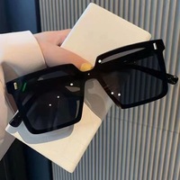 Nuevas Gafas de Sol Cuadradas Grandes de Moda con Degradado Verde, Protección UV400, Unisex, Populares en Xiaohongshu, Sofisticadas