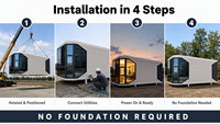 Casa Capsula Spaziale Impermeabile Prefabbricata con Finestra Panoramica per Siti Glamping