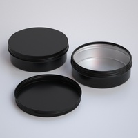 Boîte ronde en métal de 180 g/ml, conteneur recyclé pour crème cosmétique, emballage en aluminium avec couvercles