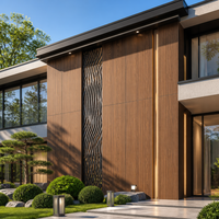 Panneau mural extérieur en métal à grain de bois sculpté pour la décoration de la façade de villas résidentielles