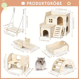 Fai da te su misura durevole in legno casa di criceto scaletta affascinante in legno criceto nascondiglio in legno casa criceto - Product Image 5