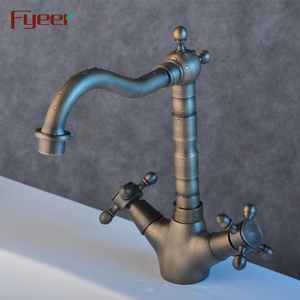 Vòi Chậu Rửa Bằng Đồng Cổ Phong Cách Cổ Điển Fyeer Với Tay Cầm Chữ Thập Đôi - Product Image 2