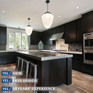 High End Shaker <strong>Kitchen</strong> Cabinet Design <strong>with</strong> Stainless Steel <strong>Table</strong> <strong>Island</strong> - Product Image 1