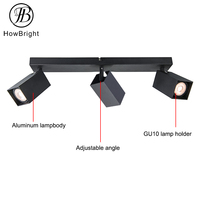Prix usine cube GU10 projecteur noir blanc applique murale en aluminium plafond Downlight logement luminaire pour salon