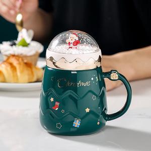 Redeco New Arrival Craftsman <b>Large</b> Capacity Water Santa Cup With Lid Mug Coffee Ceramic Christmas Mugs for Home <b>Gifts</b> - Product Image 6
