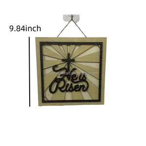 Corte láser moderno 'He Is Risen' Decor Sign Frase Christian Catholic Home & Community Centers Pascua Cumpleaños Boda Bodegón - Product Image 4