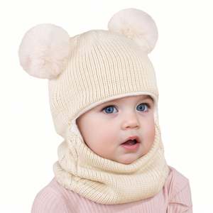 Pasamontañas para Niños, Gorro de Punto con Borla a Prueba de Viento, Gorros de Invierno para Bebés, Gorras para Niños - Product Image 6