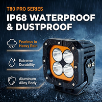 Projecteur LED 200W à 4 lentilles, halo trèfle, lumière stroboscopique ambiante, feux de jour, 12V-24V, étanche, projecteur tout-terrain pour camion