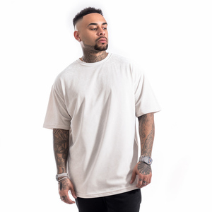 280gms Streetwear Unisex uomo di alta qualità 240 Gsm in cotone 100% pesante <span class=keywords><strong>Design</strong></span> personalizzato semplice oversize t-shirt pesante - Product Image 3