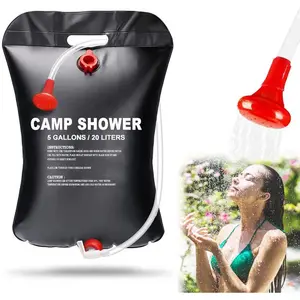 Kongbo 20L PVC 교수형 온수기 캠프 태양열 난방 야외 캠핑 샤워 5 갤런 휴대용 보관 가방