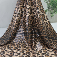 Tissu tricoté extensible imprimé léopard et tigre numérique LH, brodé, pour mariage, textile de maison, vêtements pour femmes, tissé à sequins, personnalisé OEM
