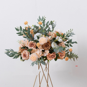 Boule de fleurs artificielles rouges en soie, ornement floral pour centre de table de mariage, vente en gros - Product Image 5